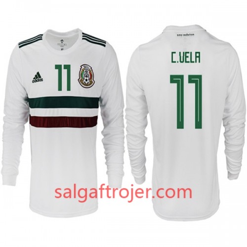 Mexiko Fodboldtrøjer C.VELA 11 Udebanesæt VM 2018 Langærmet Mexiko Fodboldtrøjer C.VELA 11 Udebanesæt VM 2018 Langærmet